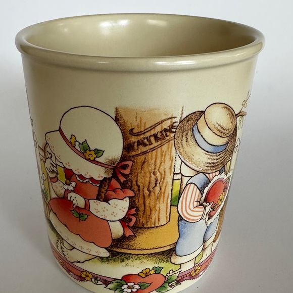 Country Kids Collectible Coffee Tea Cup with Coaster Lid Vintage Be my Valentine - Picture 4 of 6